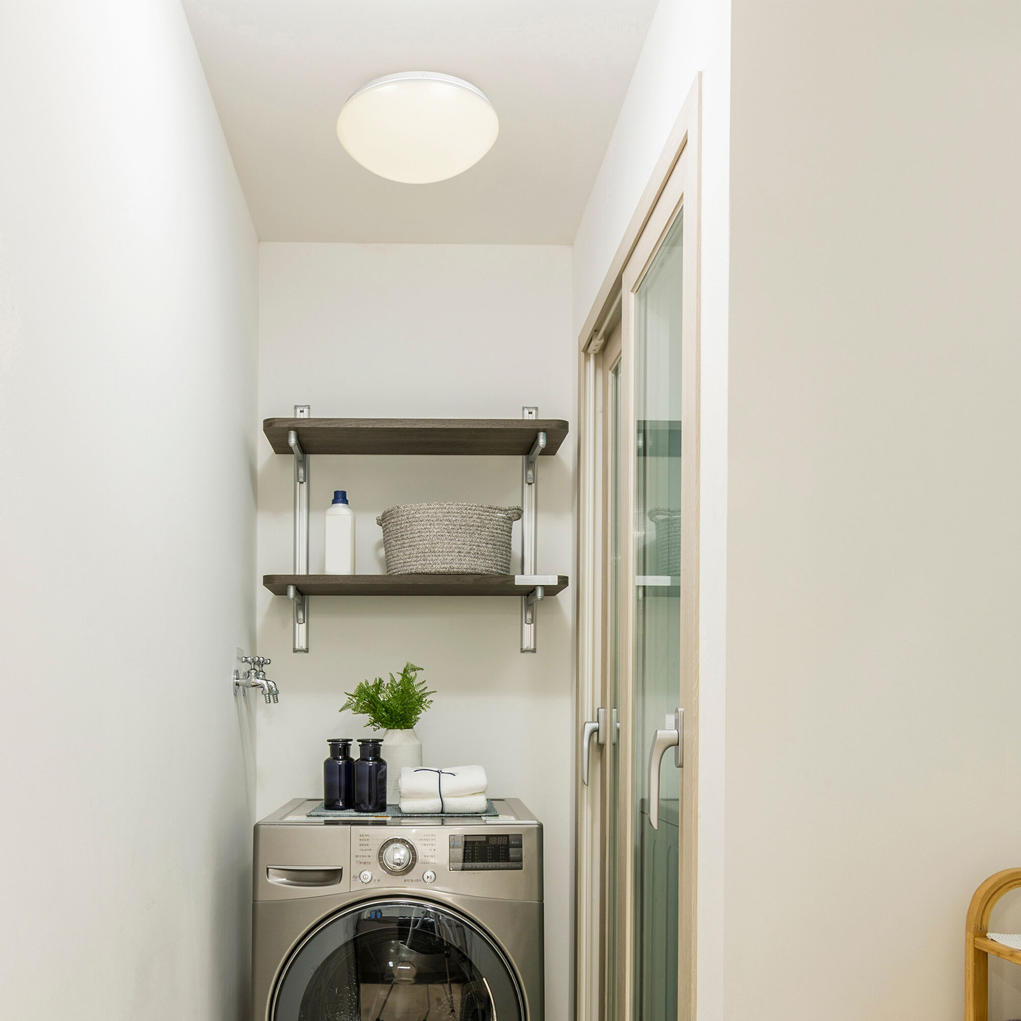 EnviroLite LED 10.75 inch White Puff Flush Mount Ceiling Light